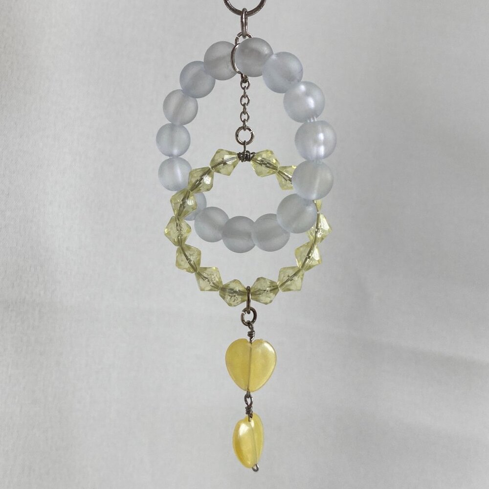 handmade beaded interlocking hoop earring